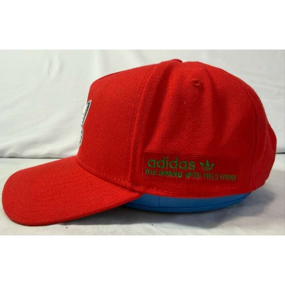 Adidas Originals Hat Red Snapback Cap Trefoil Logo Side Patch Retro Streetwear. - Picture 5 of 8